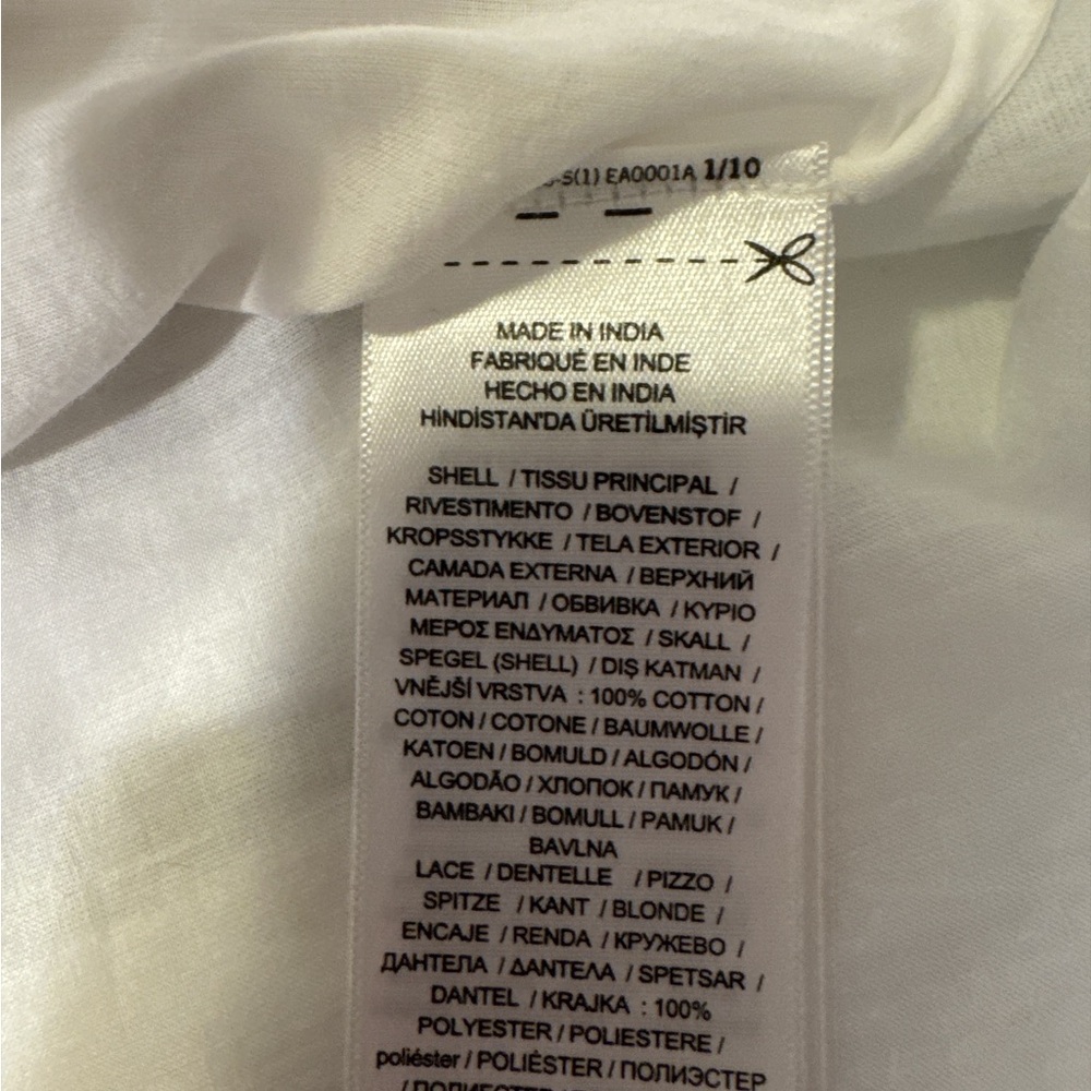 Ralph Lauren White Boho Short Skirt Smocked Waist Women’s XL NWT - Picture 6 of 6
